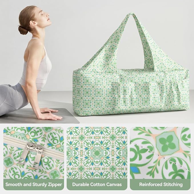 BOULDER BEE Yoga Mat Bag with Wet Pocket, Large Yoga Mat Carrier Fits All Your Stuff, Personalized Yoga Gifts, Gym Tote Bag for Women