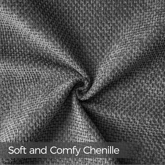 a moment Dark Gray Chenille Throw Pillow Covers 22x22 Inch Pack of 2 Modern Decorative Throw Pillow Covers Farmhouse Cross Covers Home Decor for Sofa Bedroom Living Room