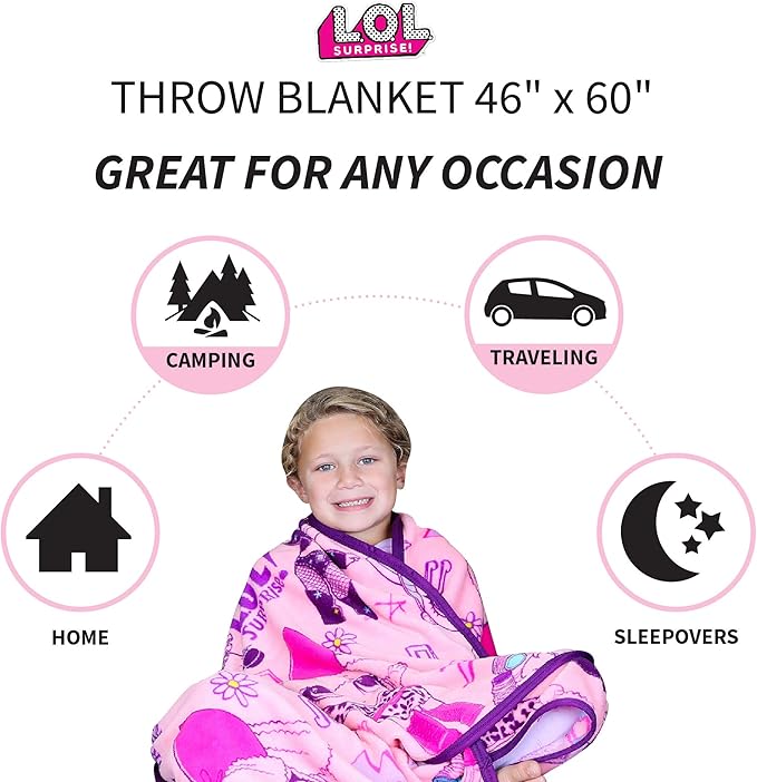Franco Kids Bedding Super Soft Plush Throw Blanket, 46" x 60", LOL Surprise,AT0508