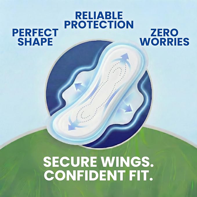 [96 Count] Essentials Maxi Pads with Wings | 8 Count (Pack of 12), Sanitary Pads for Women, Super-Soft & Leak-Proof Period Pads, Advanced Absorbent Core with Wings | Long