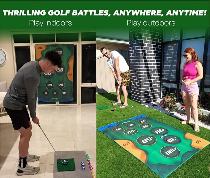 Golf Game for Adults Outdoor Indoor - Backyard Chipping Set with Sticky Balls - Family Entertainment Multi-Player Action - Friend and Party Activity - Gift for Golfers