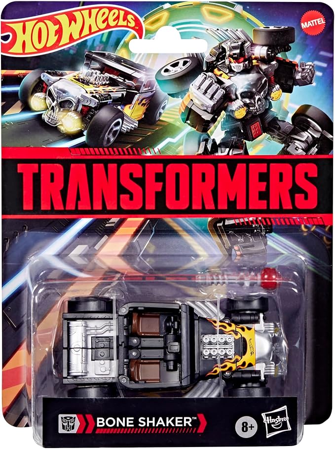 TRANSFORMERS Collaborative Hot Wheels x Bone Shaker, Deluxe Class 5-Inch Robot Action Figure Converts to Car, Car Toys for Ages 8+