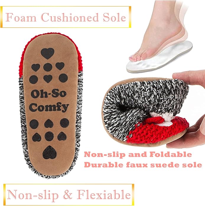 Cute Animal House Slippers, Warm Fuzzy Slipper Socks with Grippers Non Slip, Cozy Funny Gifts