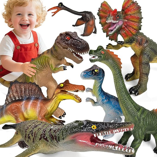 Dinosaur Toys for Kids 3-5 – 7 PCS Realistic Large Dinosaur Figures Soft Jumbo Dino Toy for Boys & Girls 5-7 Years Old – Toddler Boy, Animal Dino Toys