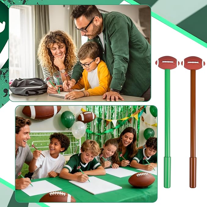 LiYiQ 50 Pcs Football Cartoon Cute Fun Pens Kawaii FootballShape Gel Black Ink Pen Cute Football Pens for Office Home Present