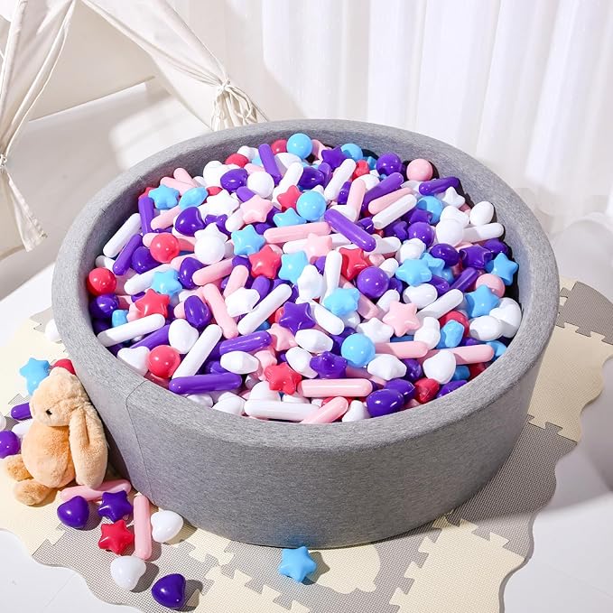 STARBOLO Ball Pit Balls for Toddlers - Macaron Ball Pit Balls Crush Proof Plastic Toy Balls for Toddlers Ball Pits, Ball Pit Play Tent, Baby Pool Water Toys,500pcs