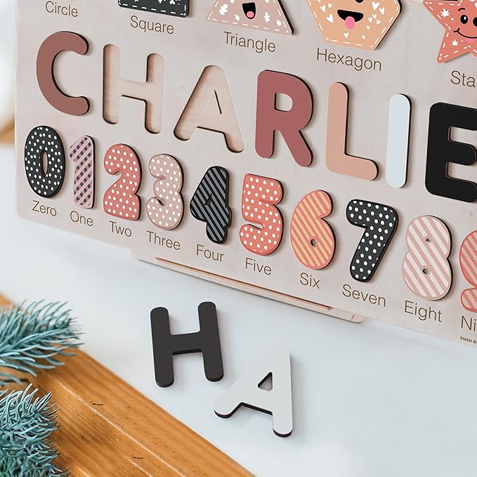 Custom Wooden Name Puzzle, Toddler Toys, Baby Girl Gifts, Gift for Kids, 1st Birthday Gift, Unique New Baby Gifts, Wooden Puzzle