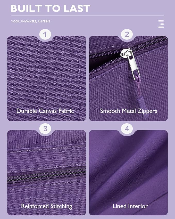 Gonex Yoga Mat Bag, Extra Canvas Gym Bag with Waterproof Pocket Metal Zipper, Fits Mat & Blocks, Stylish Yoga Mat Carrier for Women, Ideal for Yoga, Pilates, Workout, Travel