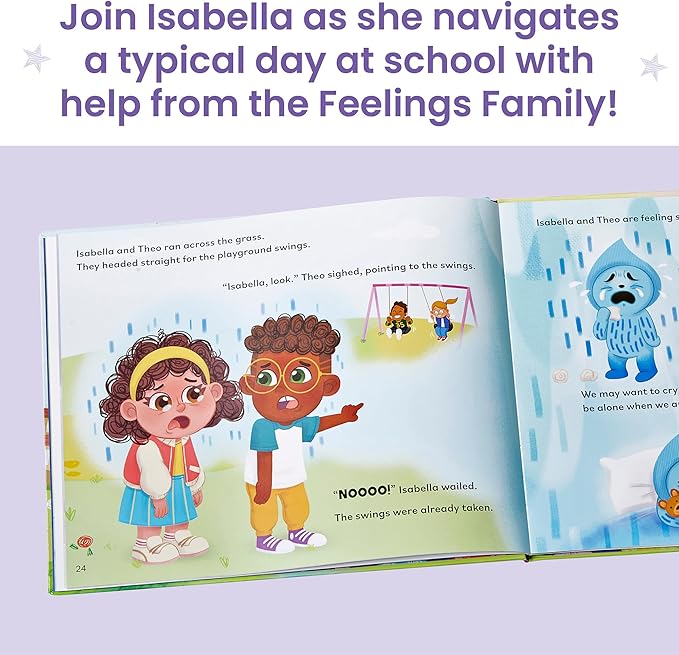 hand2mind Feelings Family Introductory Storybook and Plush Set, Toddler Emotions Book, Social Emotional Learning Activities, Play Therapy Toys, Preschool Books 3-5, Calm Down Corner Supplies