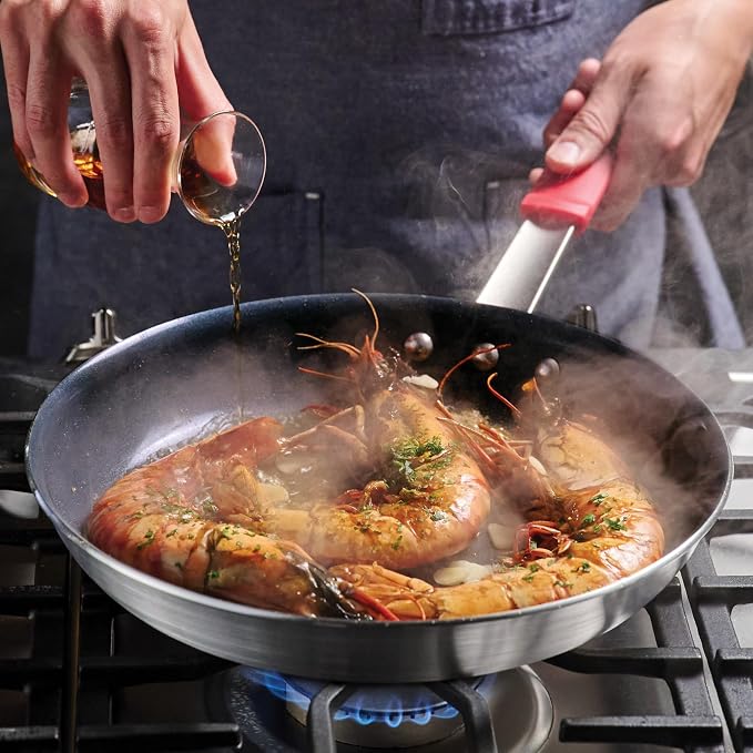 Tramontina Professional 12-Inch Ceramic Non Stick Large Frying Pan, Heavy-Gauge Aluminum Skillet with Ceramic Nonstick Coating, Dishwasher and Oven Safe, Black