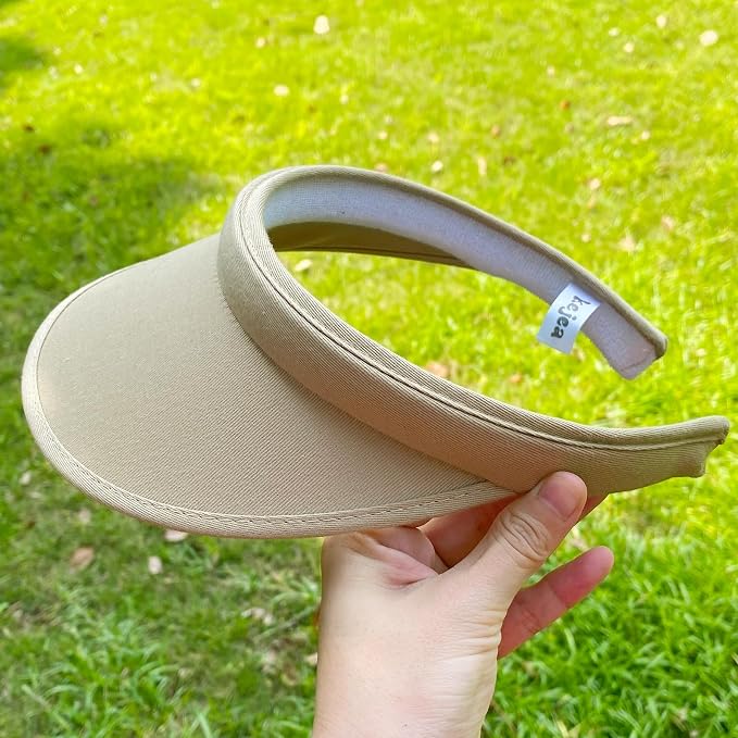 4 Pack Sun Visor Hats Women Men Clip on Cotton Wide Brim Visors Hat Outdoor Sports Golf Beach Travel Tennis Caps