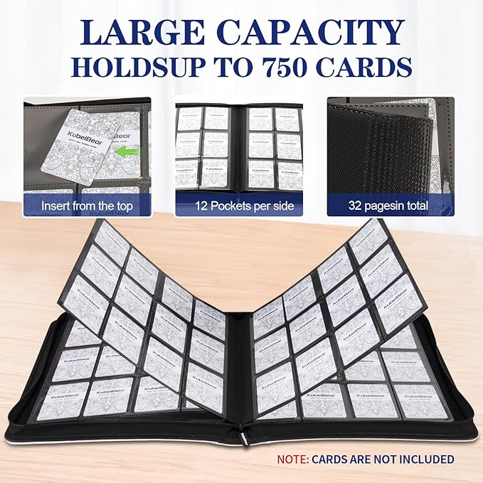 Card Binder – 720 Capacity, Zippered Trading Card Holder for MTG, Sports & Collectible Cards – Acid-Free, Durable & Travel-Friendly Storage (Red dots, 12 Pocket)