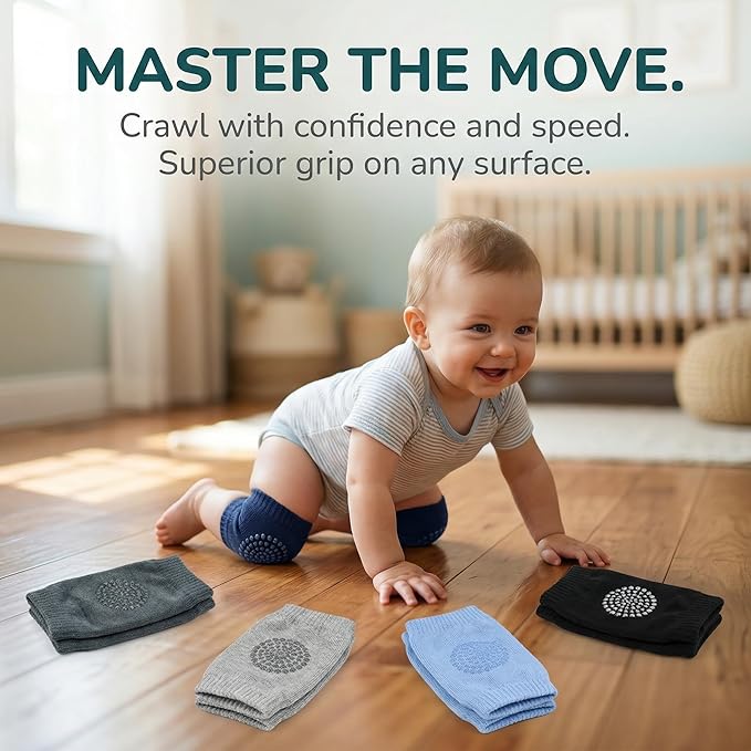 Little World Baby knee Pads for Crawling - Anti Slip Unisex Baby Knee Protectors - Toddler Knee Pads Gift Idea for Baby