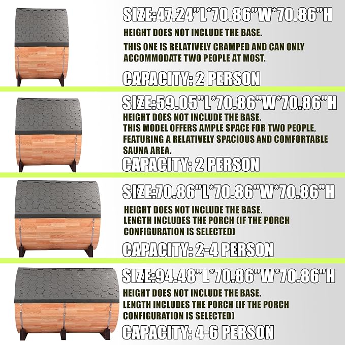 Customize 2-8 Outdoor Barrel Sauna Room,HARVIA 6KW Electric Stove or Wood Burning Stove Japanese Cedar Sauna Kit