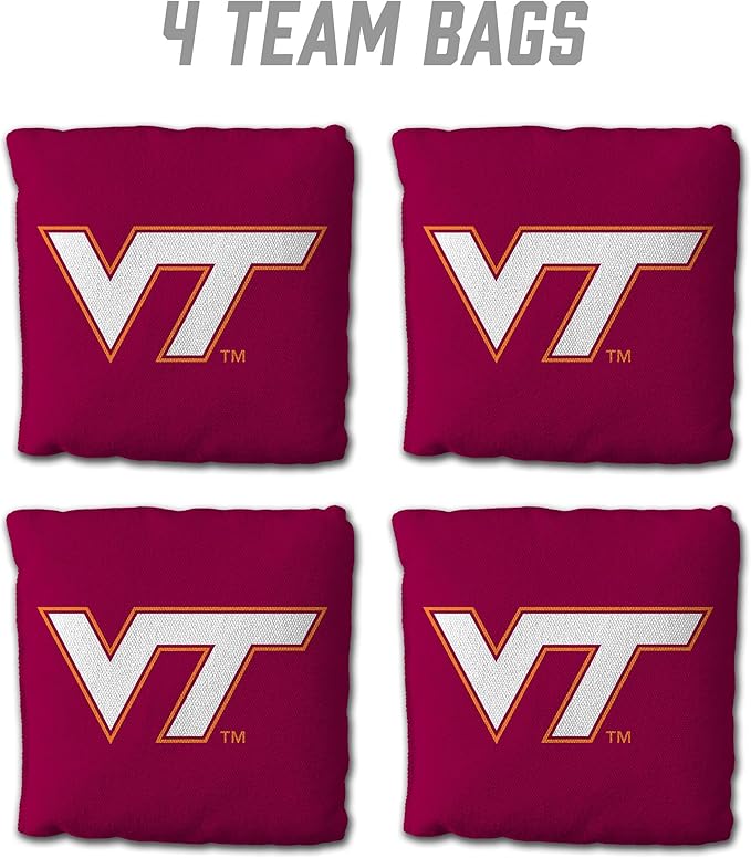 YouTheFan Officially-Licensed NCAA Set of 4 Cornhole Bags - All Weather Regulation 6” x 6” Size - 16oz Weight - Designed in USA