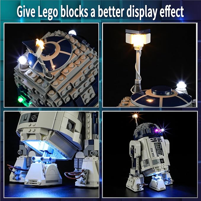 Vaodest LED Light for Lego 75379 R2-D2,Design and Configuration Compatible with Model 75379 (LED Light Only, Not Building Block Kit)