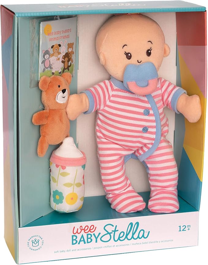 Manhattan Toy Wee Baby Stella Sleepy Time Scents Soft Doll Set, 12",Peach