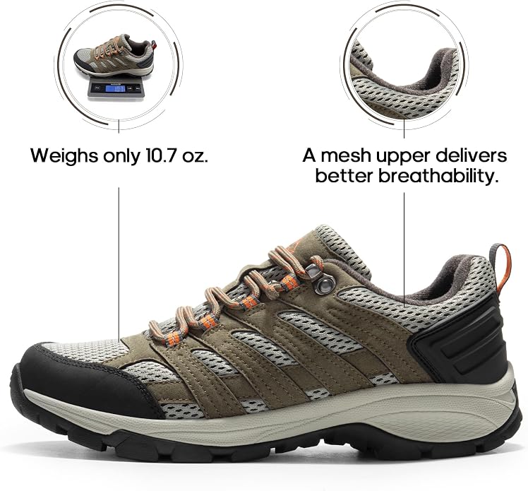 NORTIV 8 Women's Lightweight Hiking Shoes | Breathable Walking Sneakers Slip-Resistant For Outdoor Work Travel Daily Wear Wander