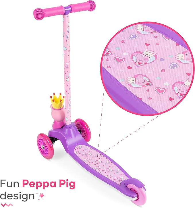 3D Kick Scooter for Kids, Self-Balancing 3 Wheeled Light Up Scooter with Extra Wide Anti-Slip Deck, Rear Brake, Lean to Steer, Lightweight Design, for Kids 3 and up, 75 LB Limit