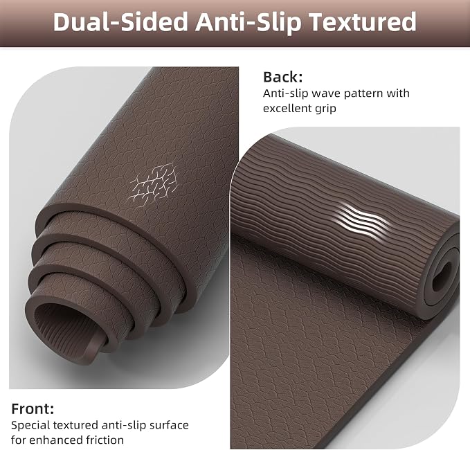 HAHE Extra Wide Yoga Mat, 75"x 32" POE Non Slip Exercise & Fitness Mat for Home Workout, 8mm Thick Large Yoga Mat for Men & Women, Deer Print Pilates Mats with Carry Strap