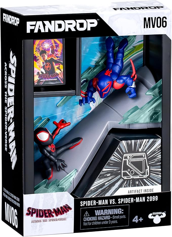 Fandrop MV06 - Spider-Man VS. Spider-Man 2099, A Displayable Diorama, Artifacts & Scene Marker That Creates an Elite Display to Enhance The Collection, 5 Marvel to Collect