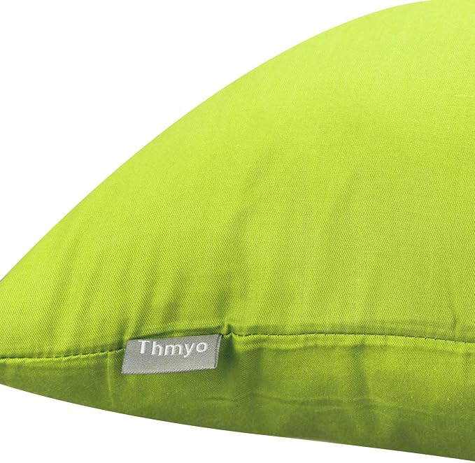 Thmyo 4-Pack 100% Cotton Lumbar Comfortable Solid Decorative Throw Pillow Case, Rectangle Cushion Cover Pillowcase Sublimation Blank Pillow Covers DIY Throw Pillowcase(12x20inch/30x50cm,Light Green)