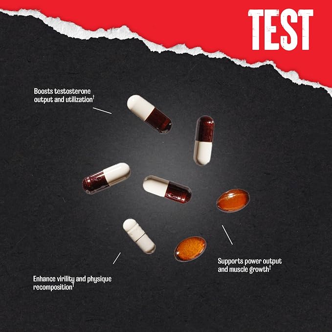 Animal Test Testosterone Booster for Men - Male Enhancing Supplement Libido Booster for Strength Athletes & Bodybuilders to Increase Stamina, Endurance, Muscle Growth, All-in-One Packs – 21 Day Cycle