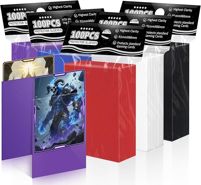 500ct Trading Card Sleeve Perfect Fit MTG Card Sleeves Sports Card Protector for Photocard, Standard TCG Cards Sleeve Fit for Magic Baseball Card 66 * 91 mm