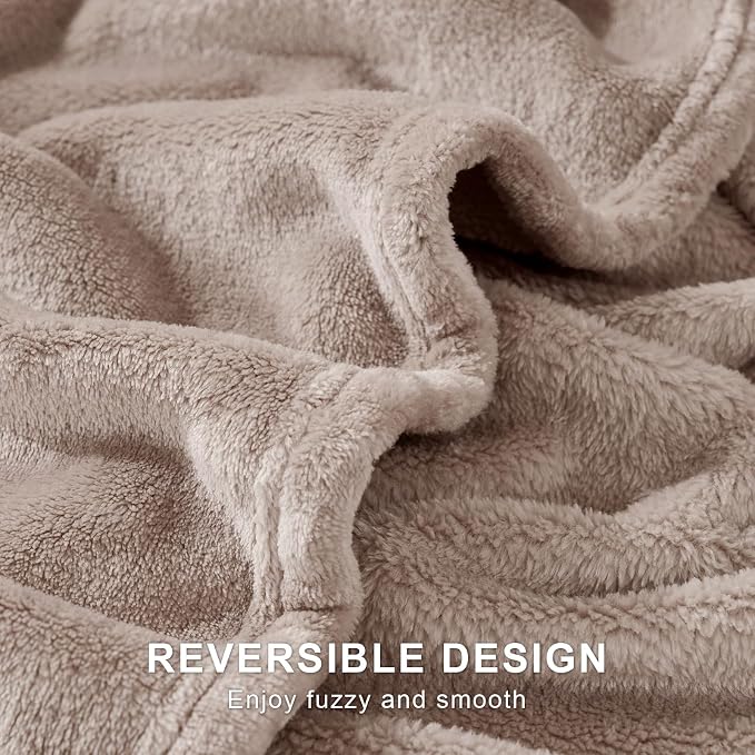 Hansleep King Mocha Brown Fleece Blanket, Soft Flannel Bed Blanket | Fuzzy Cozy Blanket 90x108 Inches, Multi-use for Bed, Sofa, Couch, Travel, Camping, All Season Warm Lightweight Cover