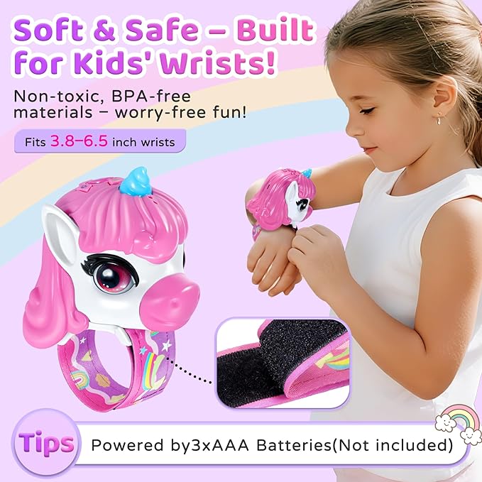 Vvinca Unicorn Walkie Talkies for Kids 2 Pack - Toys for Age 3-4 5-7 8-12 Girls Birthday 3 4 5 6 7 8 9 10 11 12 Year Old Camping Outdoor Toddler Toys Magical Pony Walkie-Talkie