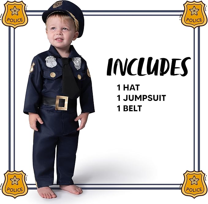 Spooktacular Creations Halloween Toddler Police Costume, Police Costume kids baby Halloween Pretend Play School Dressup Party