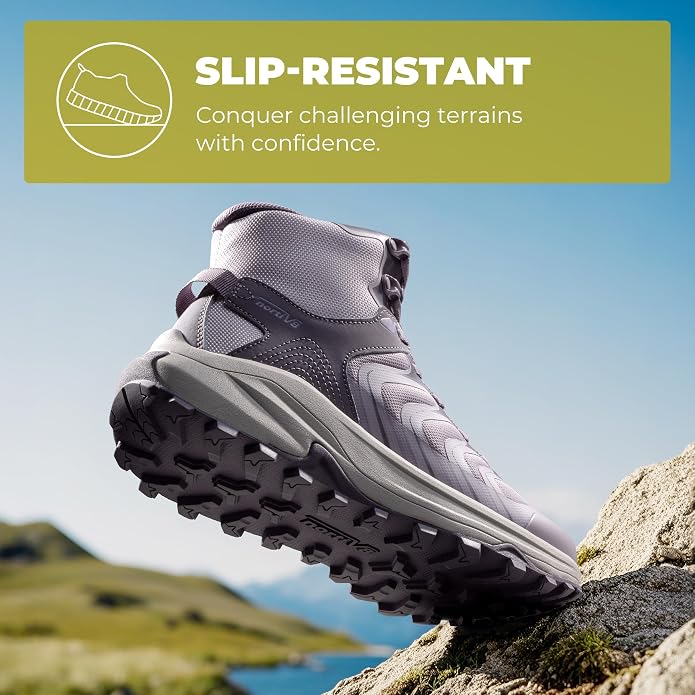 NORTIV 8 Women's Hiking Boots Waterproof with Arch Support Sneakers Walking Outdoor Comfortable Lightweight Boot Echo Mid