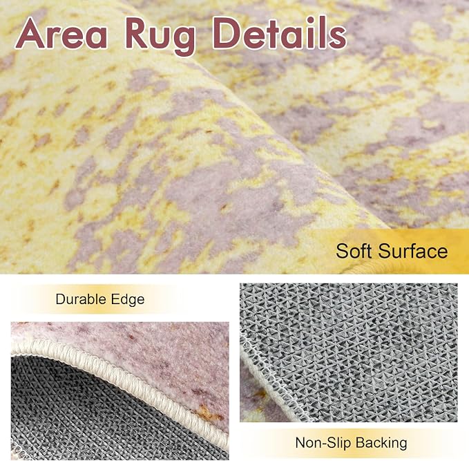 8x10 Ft Area Rugs for Living Room, Soft Non-Slip Washable Rugs Modern Abstract Pattern Carpet for Bedroom Indoor Floor Nursery Home Decor (Blue)