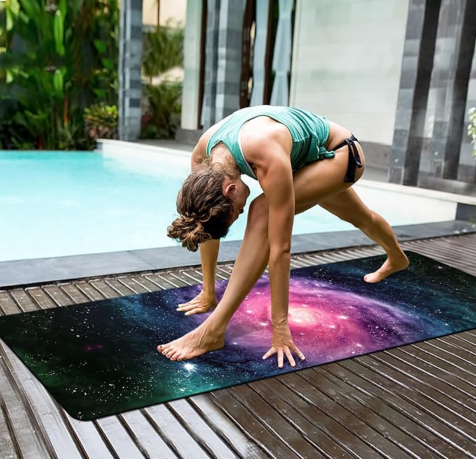 nuveti Yoga Mat Print Extra Thick TPE Non Slip Fitness Exercise Mat with Carrying Bag,72"x24" Extra Thick 6MM Exercise & Workout Mat for Yoga, Pilates Fitness and Floor Exercises