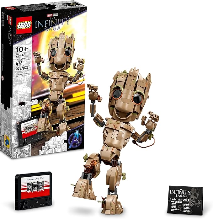 Lego Marvel I am Groot 76217 Building Toy Set - Action Figure from The Guardians of The Galaxy Movies, Baby Groot Model for Play and Display, Great for Kids, Boys, Girls, and Avengers Fans Ages 10+