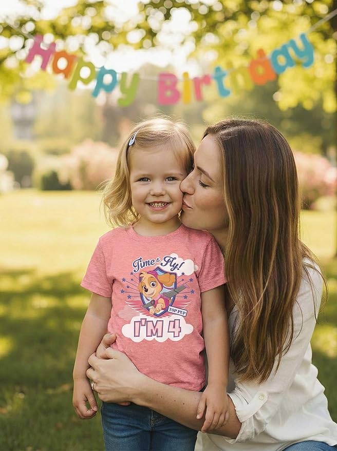 Skye Paw Patrol 4th Birthday Girl Shirt for 4 Year Old Girls - Pup-Themed Party Toddler T-Shirt