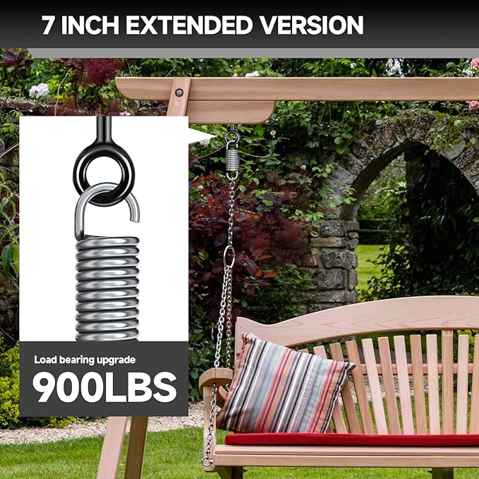 7 inch Eye Bolts - 4 Pcs Eyes Hooks Screw Heavy Duty 900 lbs Breaking Strength Black Rust-Resistant, Self Tapping Eyelet Screw for Wood Securing, Hammock Stand, Indoor & Outdoor Use
