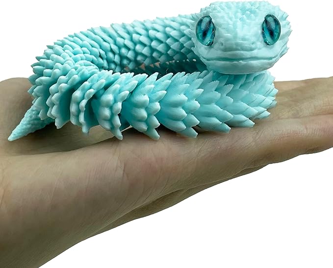 12in 3D Printed Snake Toys, Flexible 3D Printed Animal, Fidget ADHD Snake Toys, Perfect Desk Pet for Animal Collectors