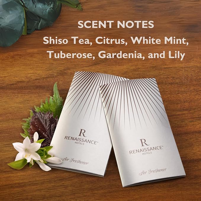 Renaissance - Shiso Tea Fragrance Card Sachet - Luxury Hotel Scent - Air Freshener for Closet - Car Freshener - Set of 6