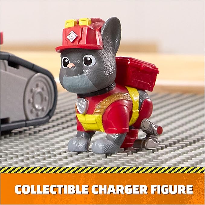 Rubble & Crew Charger's Mega Power Crane, Toy Truck with Charger Figure & 2 Detachable Tools, PAW Patrol Kids Toys for Boys & Girls Ages 3 and Up