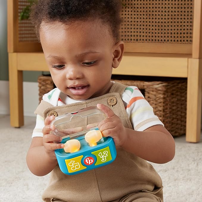Fisher-Price Laugh & Awaken My First Earphone Toy for Toddlers with Music and Lights, from 6 Months, Multilingual Version, HWY45