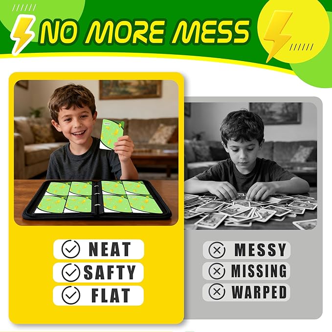 Trading Card Binder 4 Pocket,400 Pocket Card Collection Binder with 50 Removable Sleeves,PU Waterproof Top Card Book,3-Ring Zipper Collectible Trading Card Album for MTG/TCG/Card Holder Gift（Green）