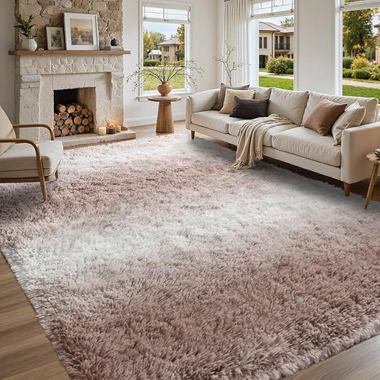 5x7 Ft Area Rugs for Living Room,Ultra Soft Plush Fluffy Shaggy Bedroom Rugs Non-Slip, Carpet for Nursery Kids PlayRoom Dorm Office Indoor(Beige)
