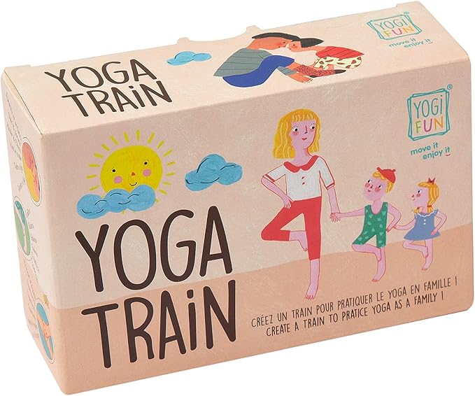 Yoga Train Game, Mindfulness Cards for Kids and Adults, Fun Game, Family Yoga Game