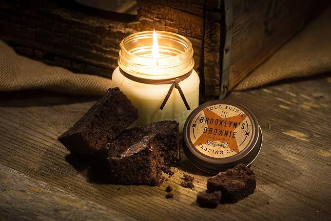 Brooklyn's Brownie Scented 8 Oz Soy Aromatherapy Candle w/Jar - Four Points Trading Co.