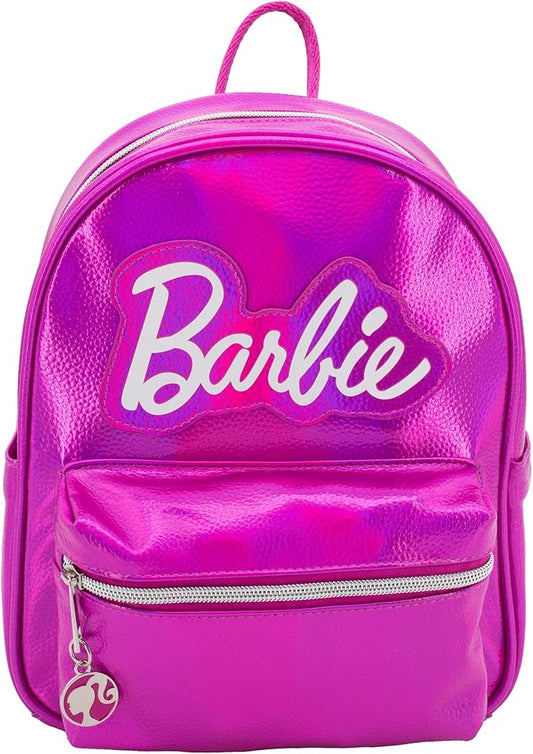 AI ACCESSORY INNOVATIONS Barbie Iconic Vegan Leather Cosplay Mini Backpack Purse, 10.5 Inch, Barbie Pink