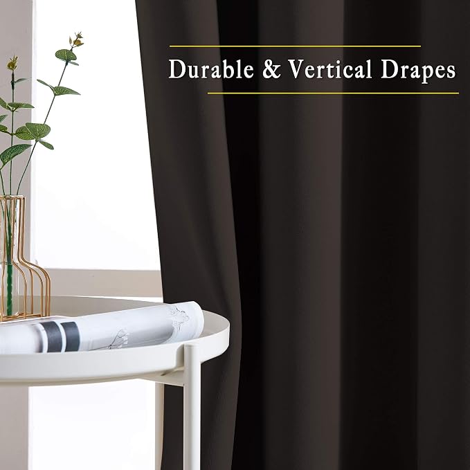 NICETOWN Blackout Draperies Curtain Panels - Thermal Insulated Solid Grommet Blackout Curtains/Panels/Drapes for Living Room(Toffee Brown, 1 Pair, 66 by 54-Inch)
