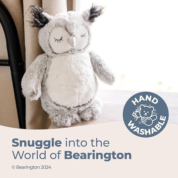 Bearington Owliver Grey Plush Owl Stuffed Animal, 10 Inch - Plush Toy