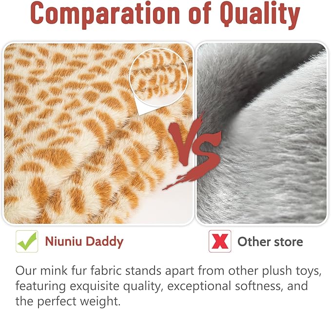 Niuniu Daddy 20" | 3.3 Pound Weighted Giraffe Stuffed Animals for Adults Kids, Giant Weighted Giraffe Plush Toy with Soft Fur, Big Large Fluffy Body Pillow for Large Cute Present Christmas Birthday