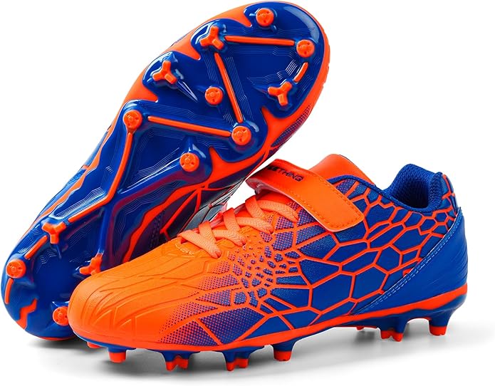 Kids Soccer Cleats for Boys Girls Soccer Shoes Firm Ground Youth Lightweight Athletic Training Football Cleats for Little/Big Kid